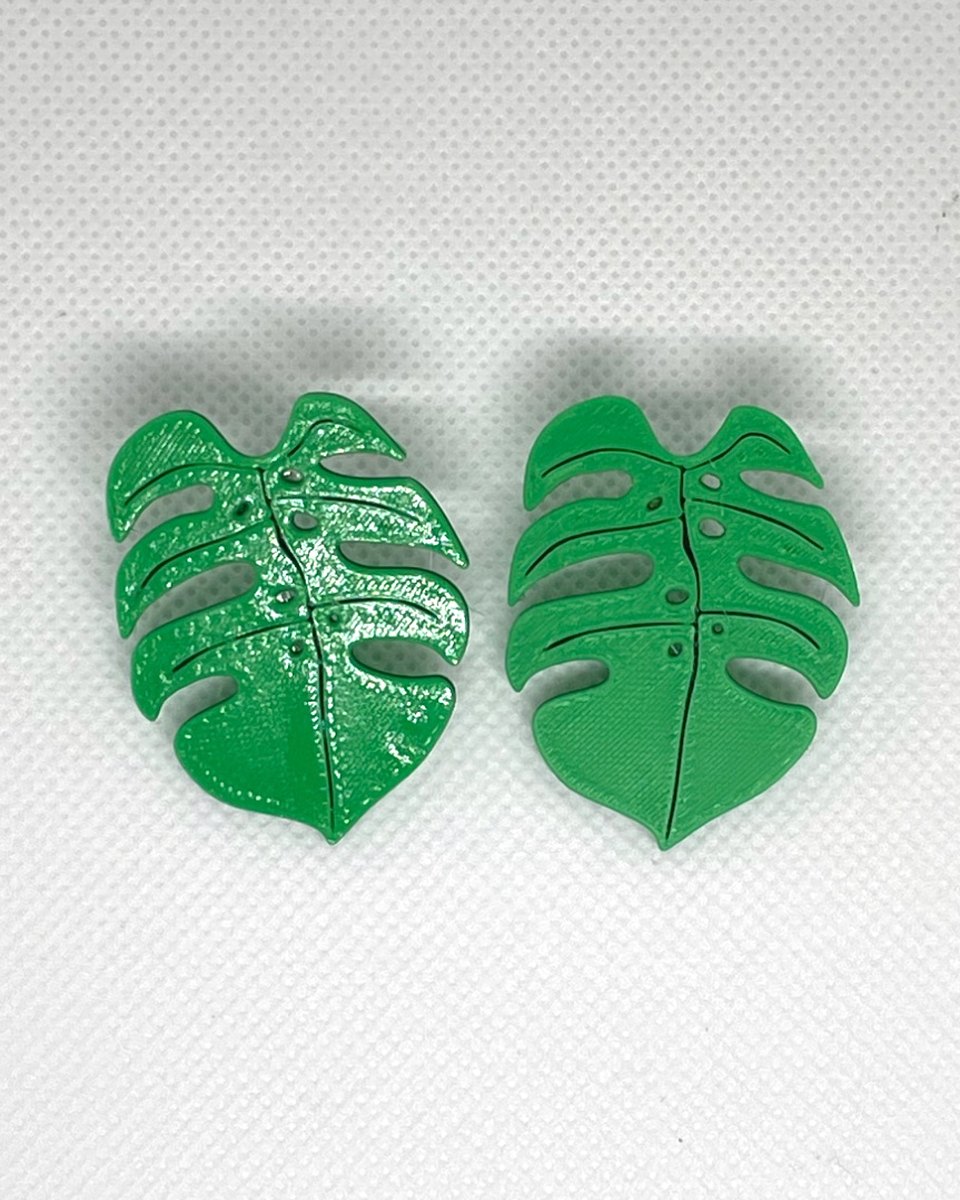 Monstera Leaf Earrings: Pair 3