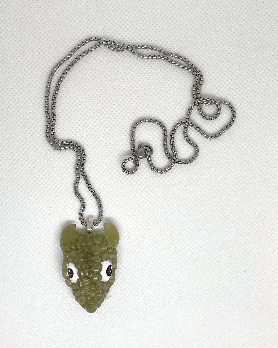 Creature Head Pendant: Olive creature