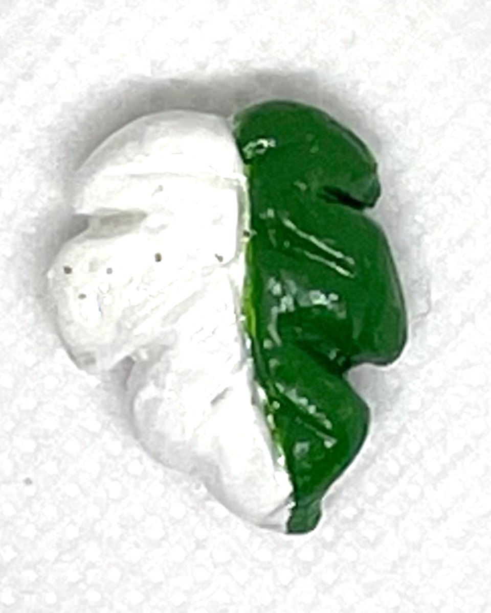 Puffy Monstera Charm: Half white B