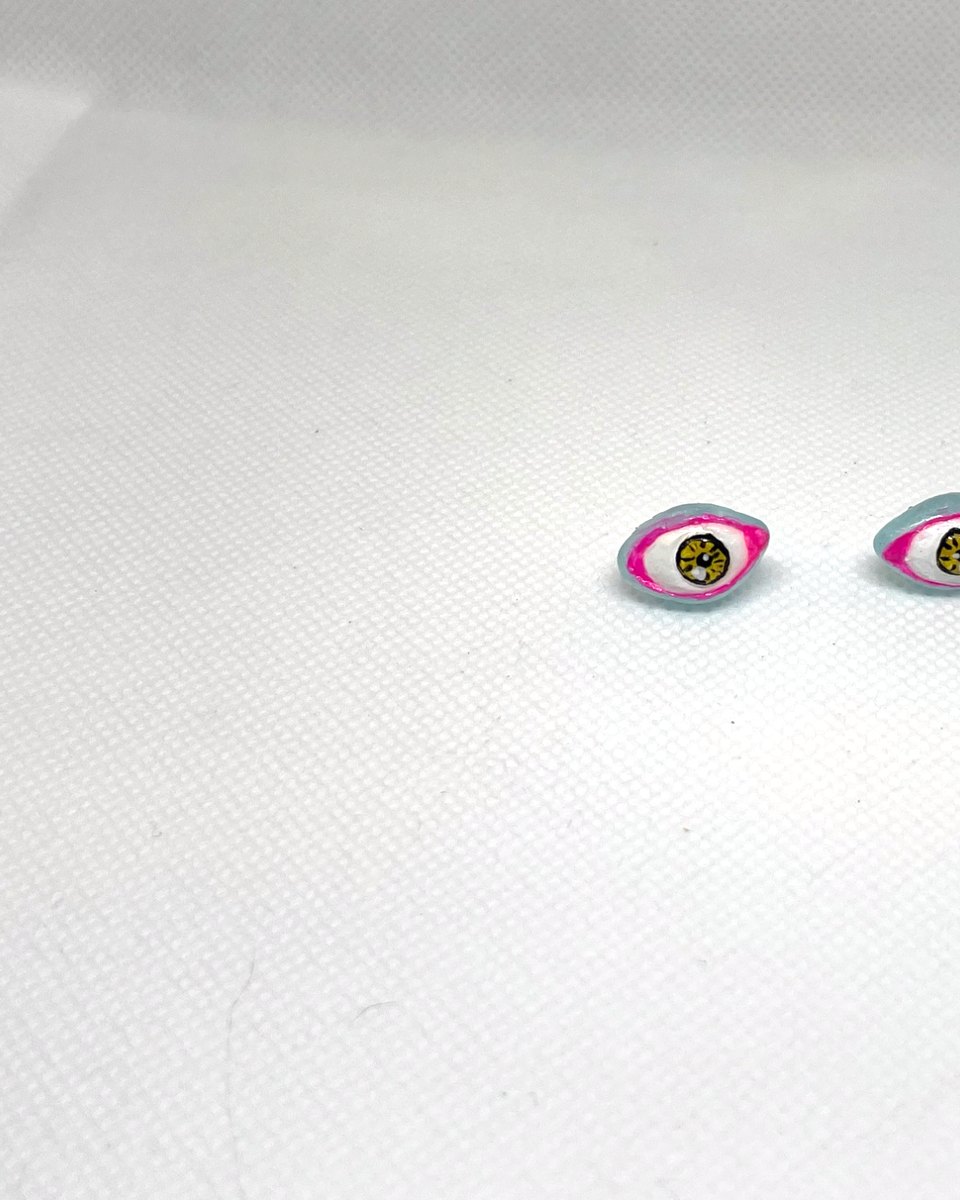Painted Eye Studs: Sky Blue 10
