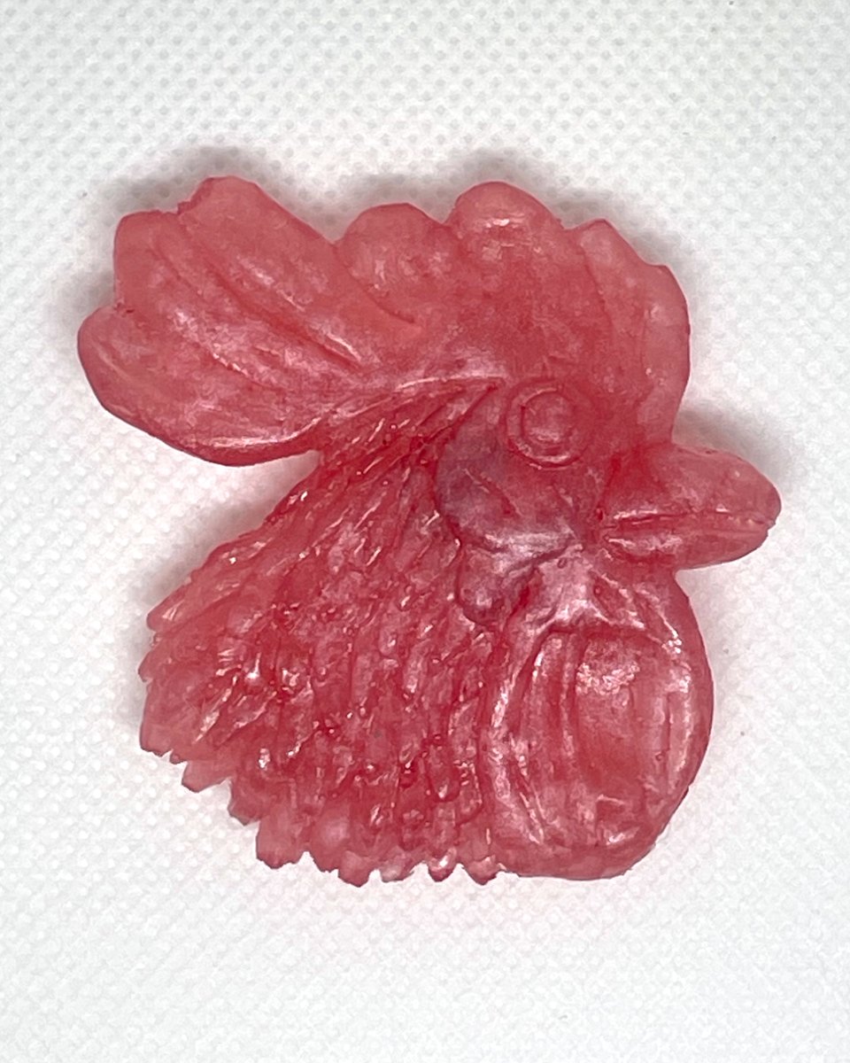 Rooster Head Charm: Coral pink