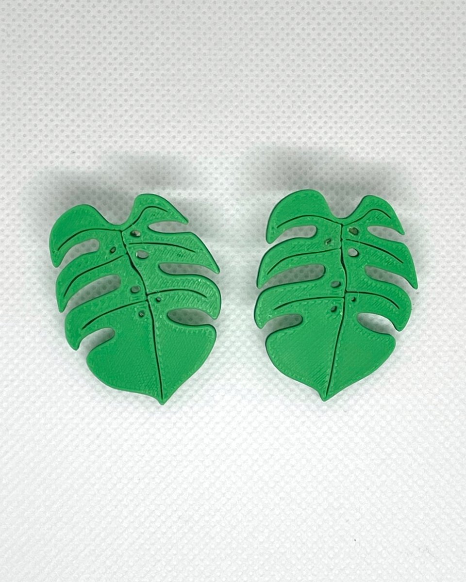 Monstera Leaf Earrings: Pair 4