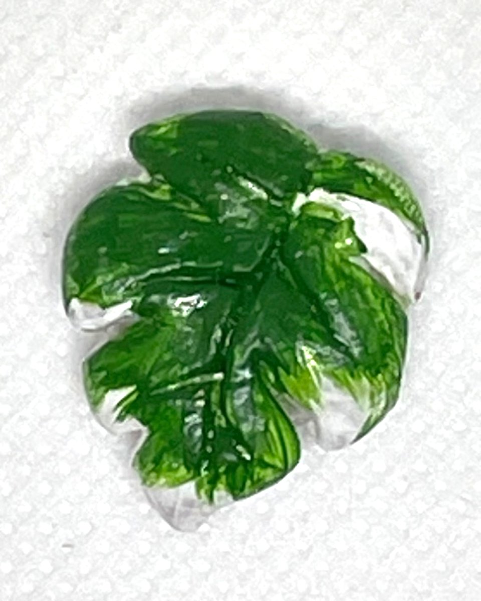 Puffy Monstera Charm: Marbled
