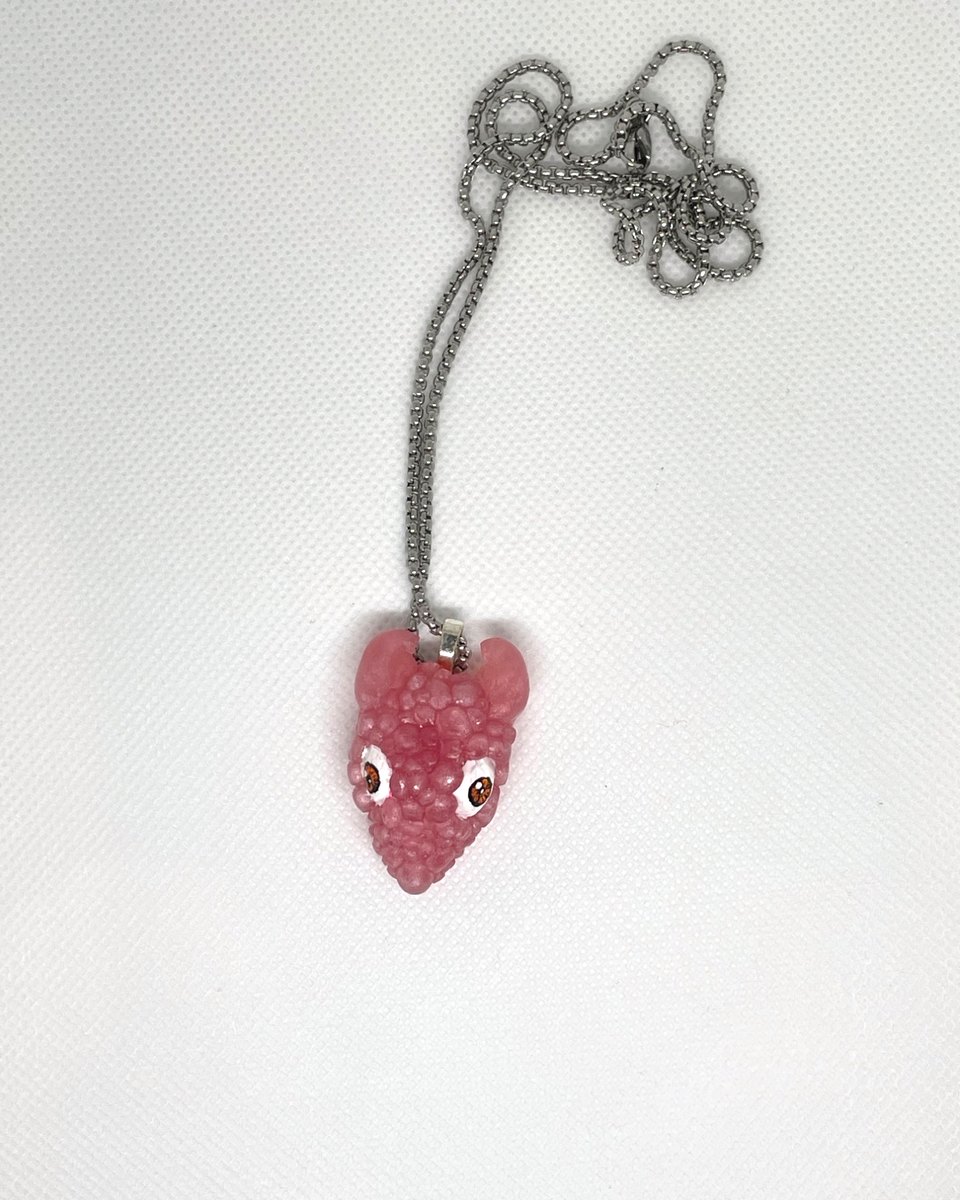 Creature Head Pendant: Pink fish