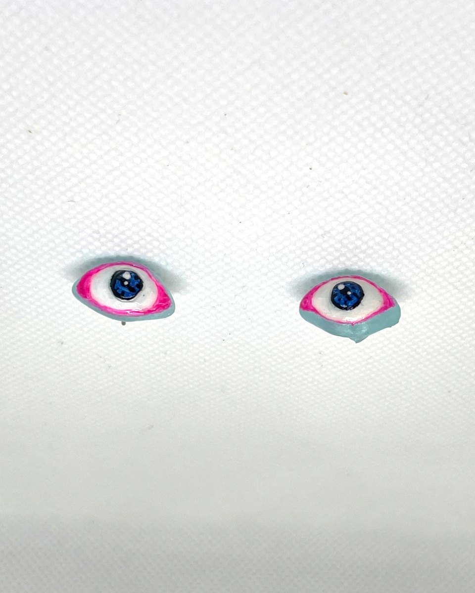 Painted Eye Studs: Sky Blue 7