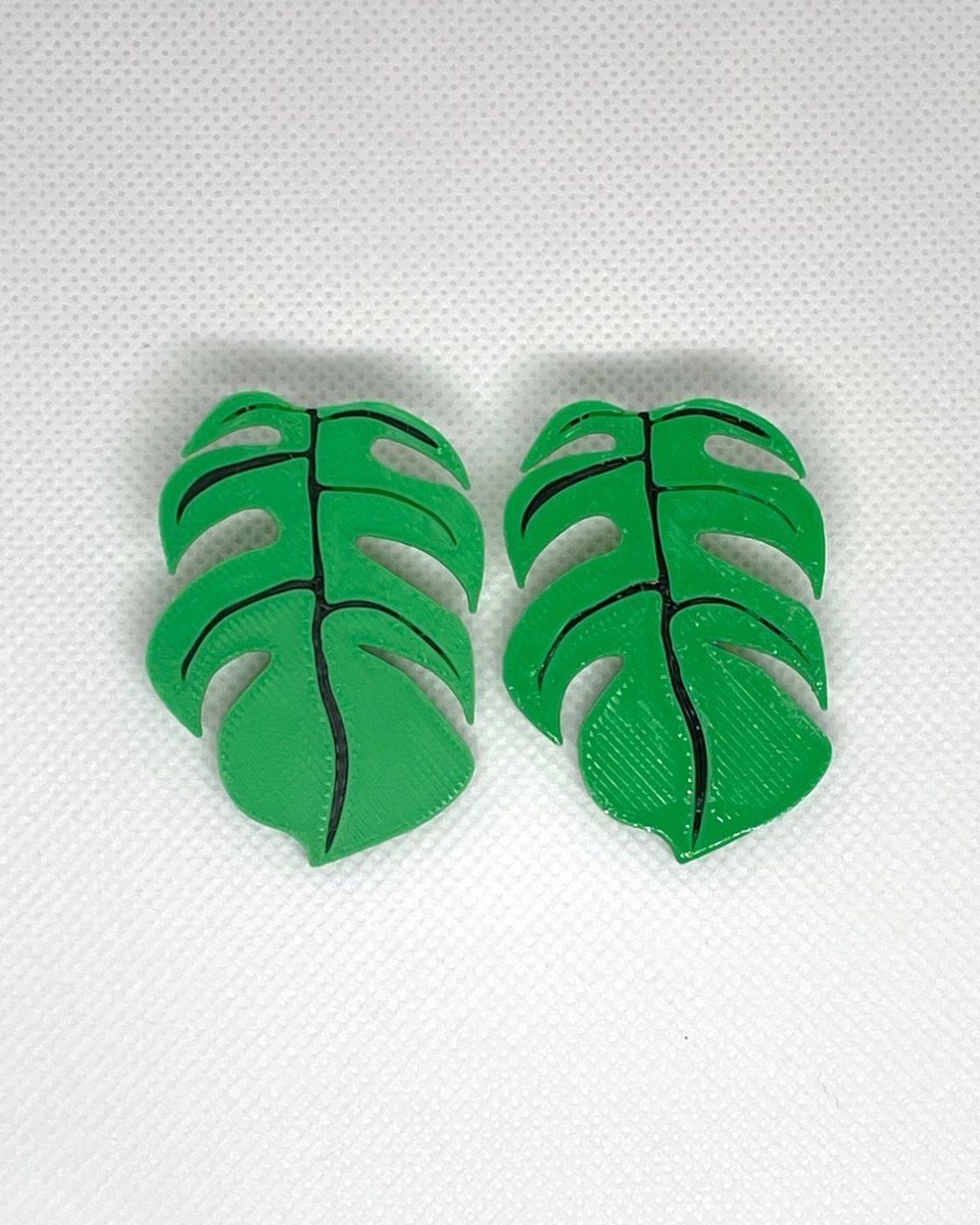 Monstera Leaf Earrings: Pair 2