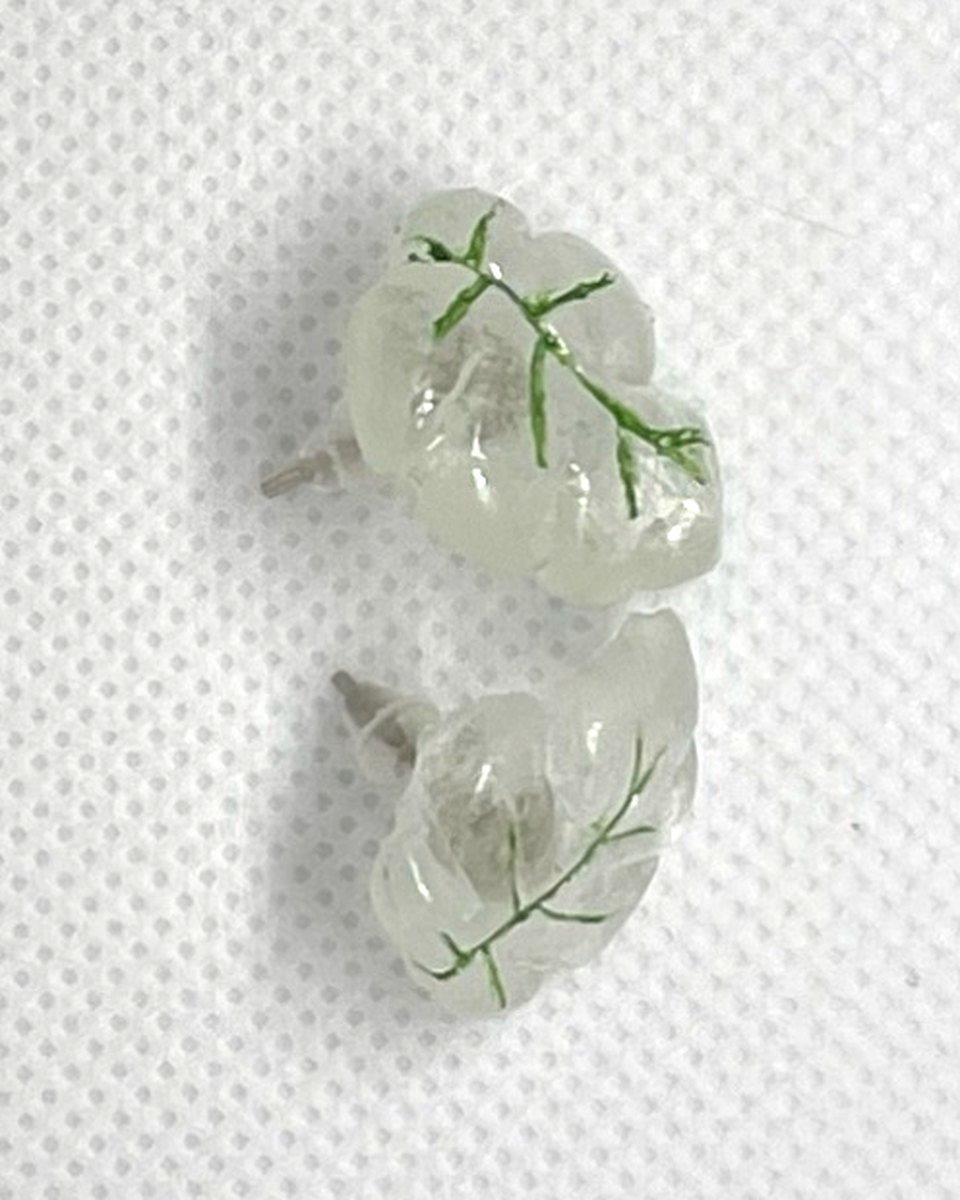 Glass Leaf Studs: Frost