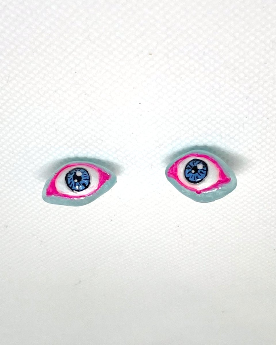 Painted Eye Studs: Sky Blue 8