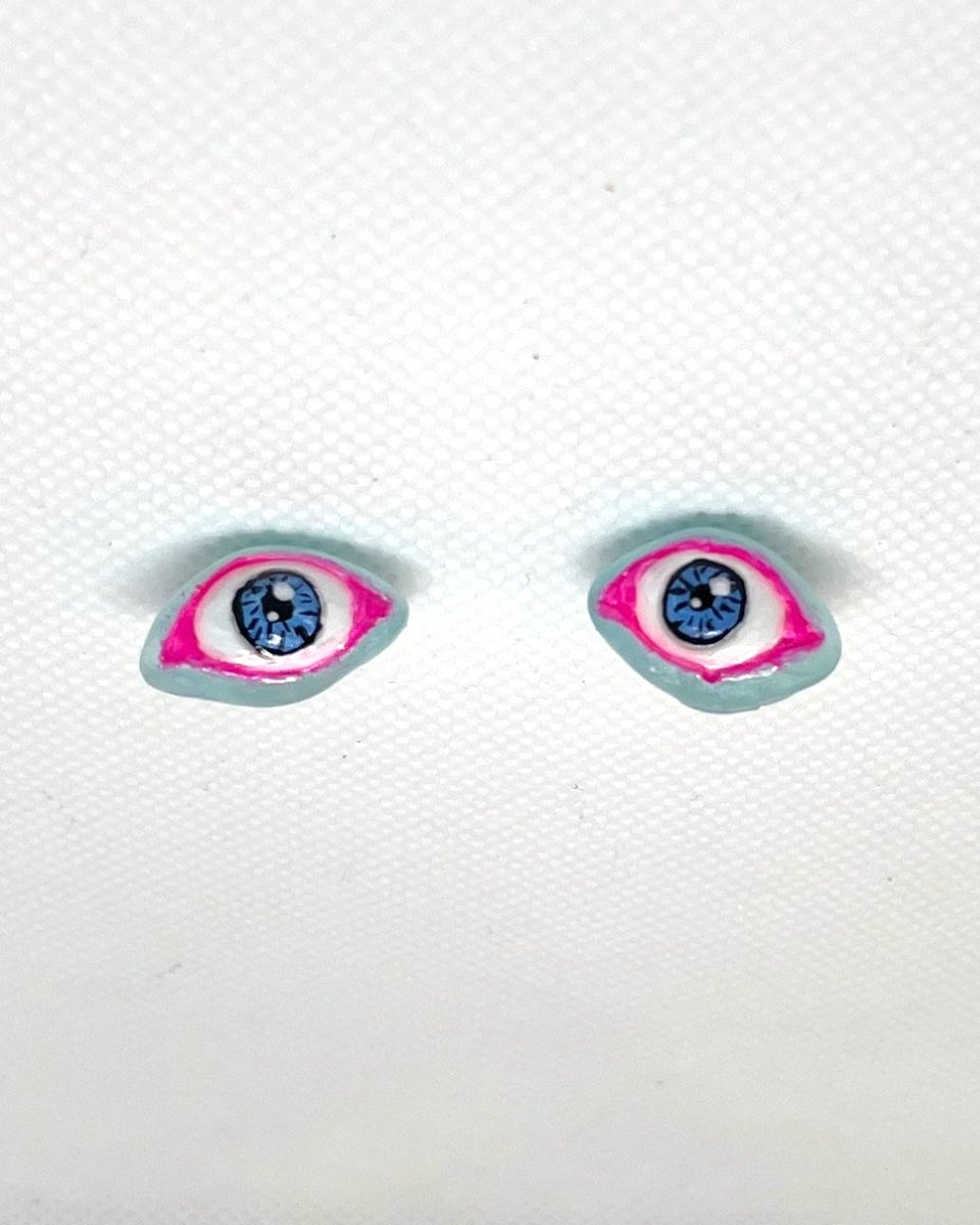 Painted Eye Studs: Sky Blue 9