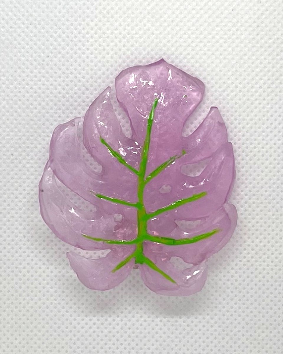 Resin Monstera Charm: Lilac
